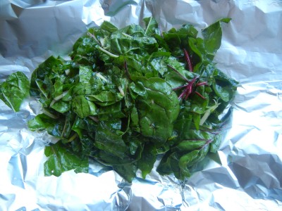 Swiss Chard ready to cook on the grill