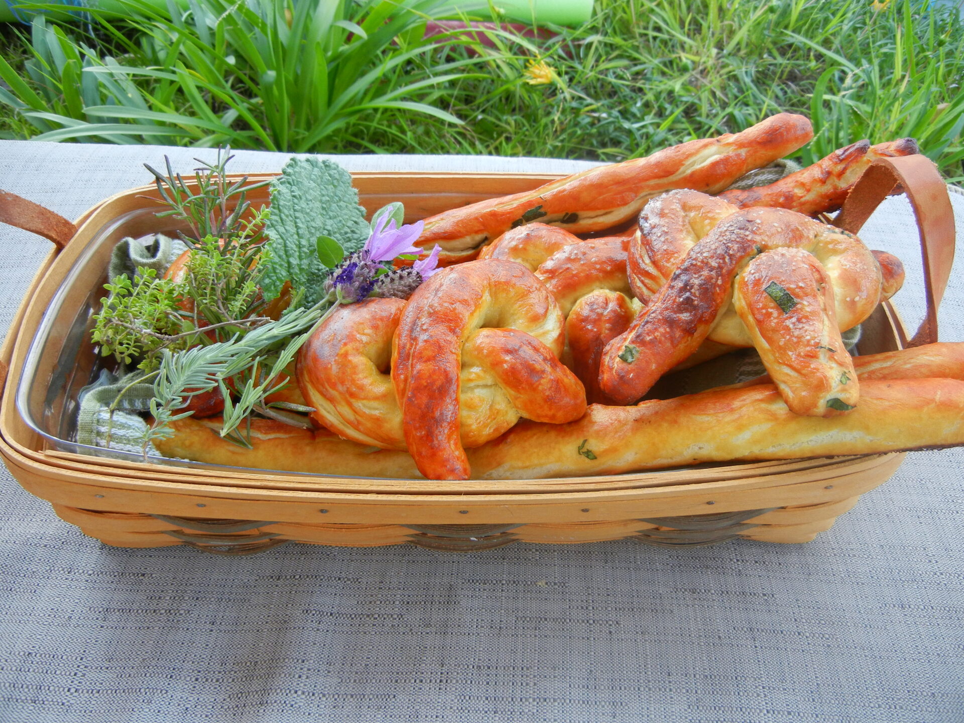 Home Made Soft Pretzels With Herbs by HomeGrownFun.com